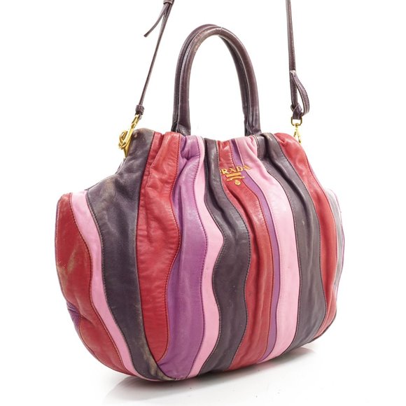 Auth Prada Hand Bag Leather Multi Color - Picture 4 of 15